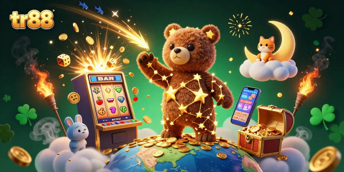 tr88 dazzles players with a celestial 3D casino scene featuring a constellation bear and jackpot excitement.