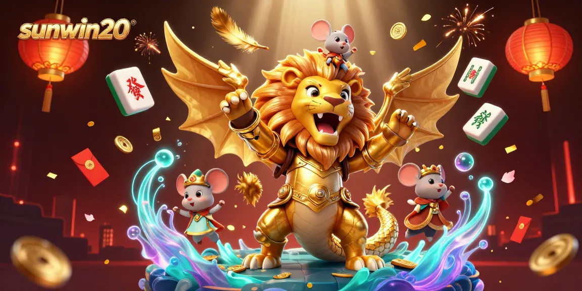 Experience excitement with sunwin20 as you navigate a vibrant casino landscape filled with mythical creatures and rich imagery.