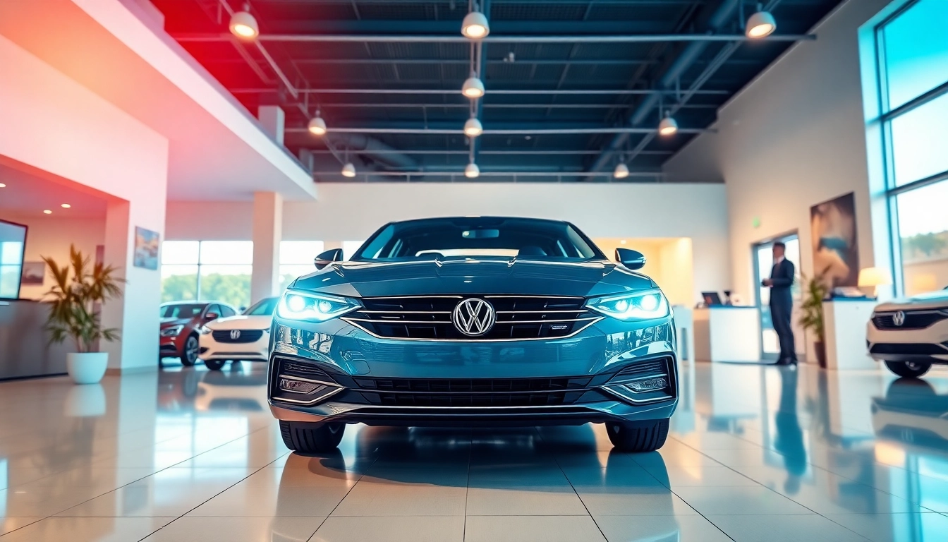 Buy New Car displayed in a professional auto dealership setting, inviting potential buyers.
