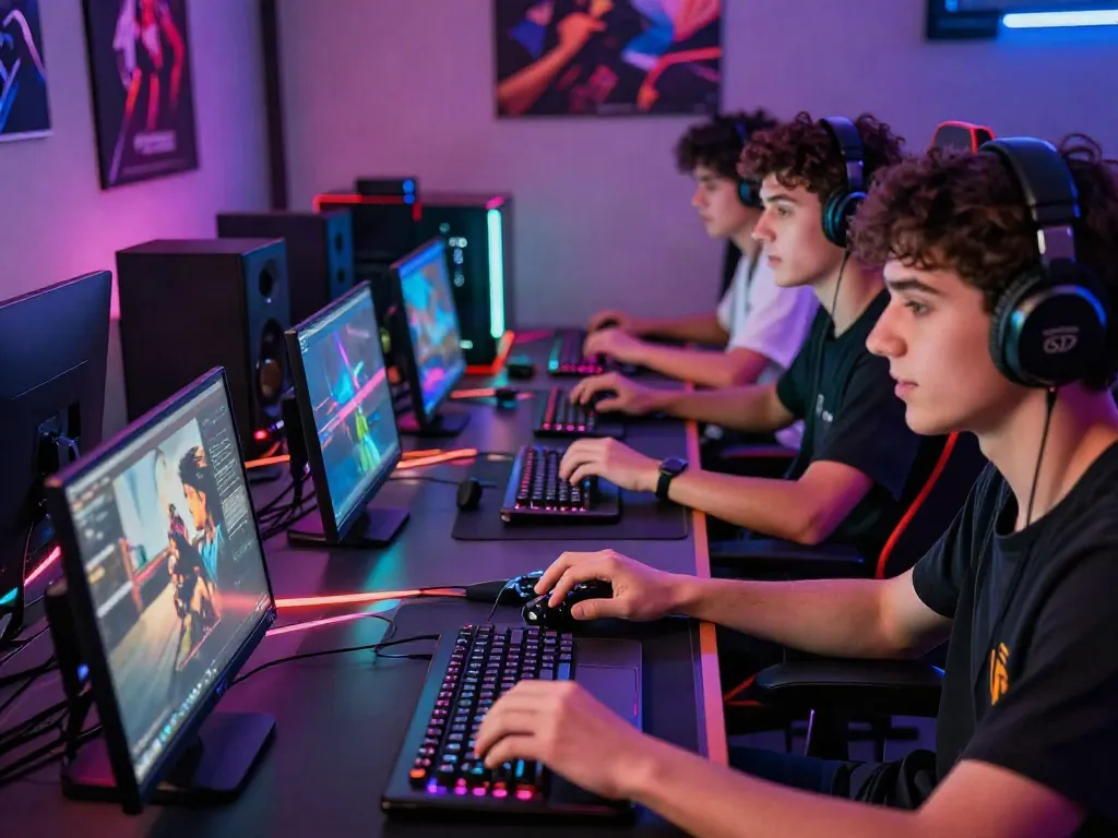 Exciting online gaming action with players at Bro138, showcasing interaction and vibrant gaming atmosphere.